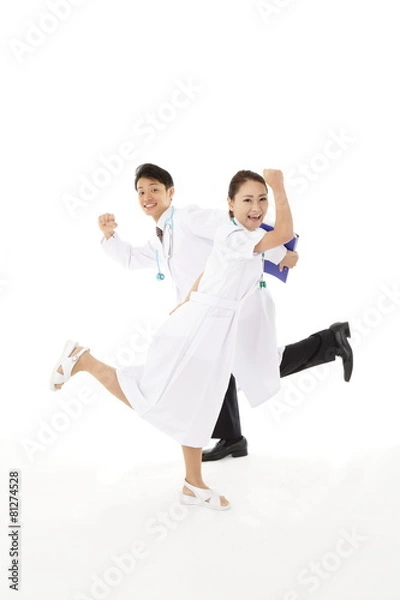 Fototapeta 若い医師と看護師