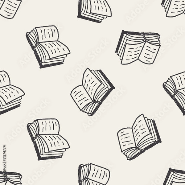 Obraz doodle book seamless pattern background
