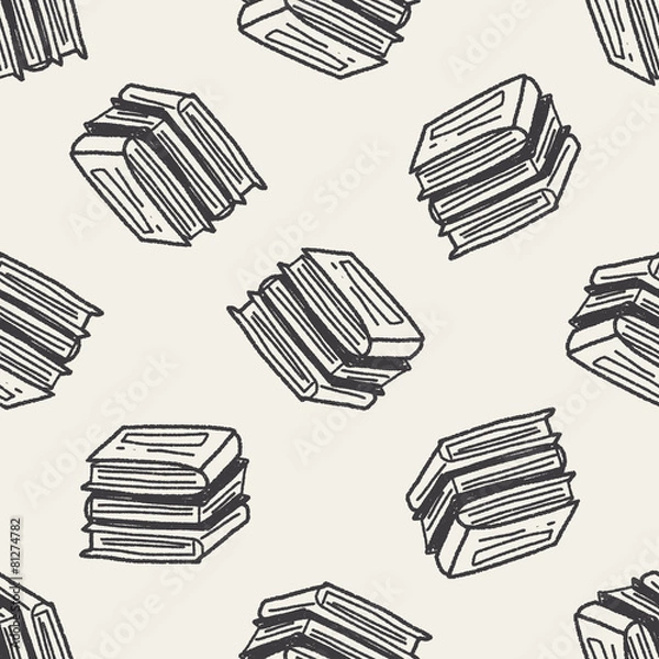 Fototapeta doodle book seamless pattern background