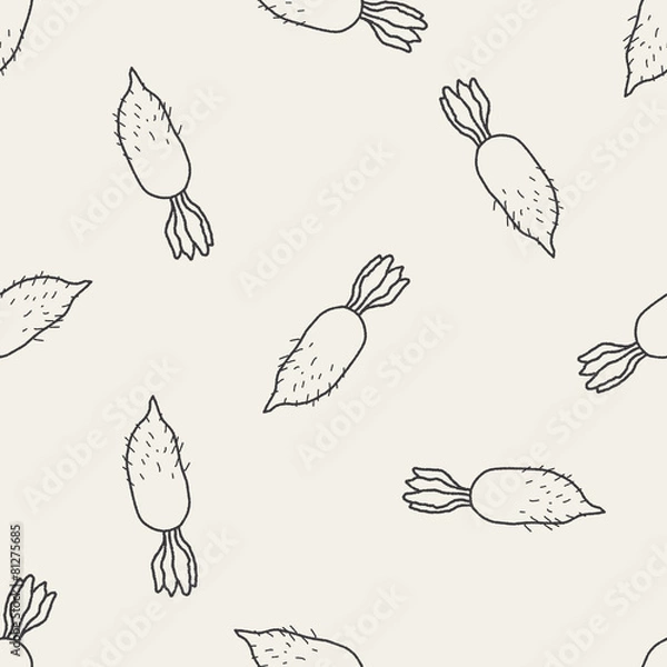 Obraz Radish doodle seamless pattern background
