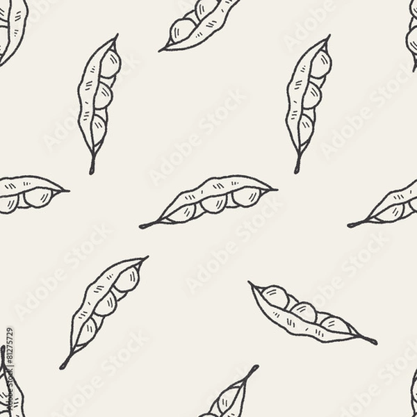Obraz Peas doodle seamless pattern background