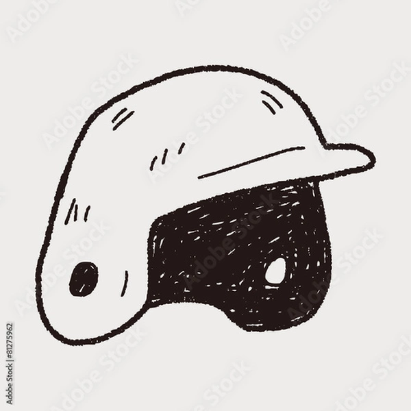 Fototapeta baseball helmet doodle