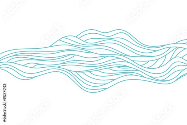 Fototapeta Abstract element, wavy, curved lines. Vector illustration of hand drawn stripes, isolated on white background.