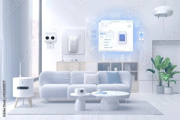 Fototapeta Extensive wireless network operations in CCTV employ megapixel smart network management systems to ensure cameras protect and oversee security functionalities.