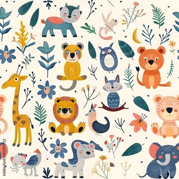 Fototapeta pattern with animals