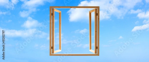 Obraz window frame wooden open sky view panoramic