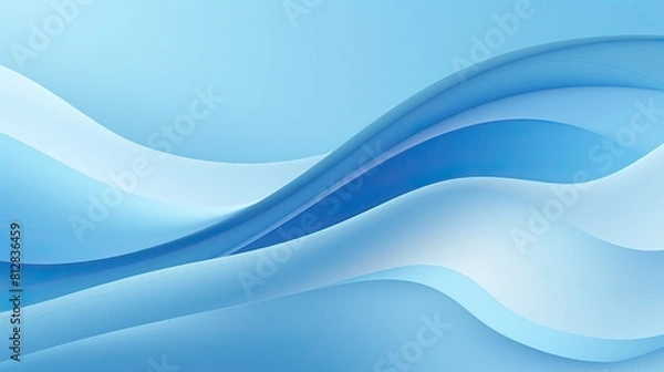 Fototapeta Abstract light blue wavy illustration background