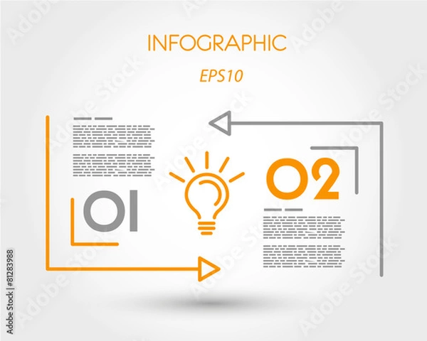 Fototapeta linear infographic template with two options
