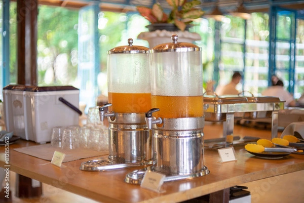 Obraz Breakfast set , Orange juice and Apple juice