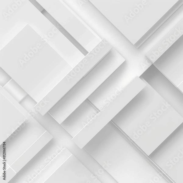 Fototapeta Minimal geometric abstract white background