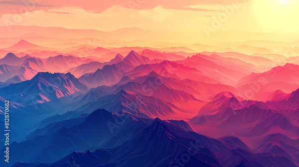 Fototapeta low square mountain ridge Stock vector illustration
