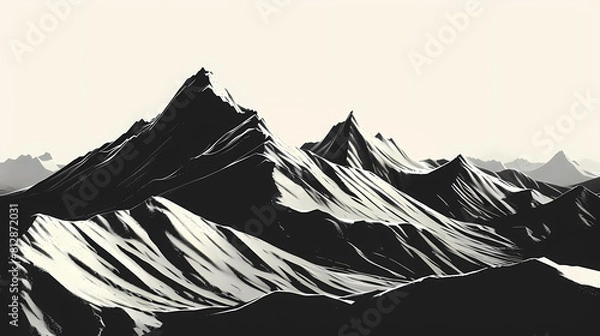 Obraz low square mountain ridge Stock vector illustration