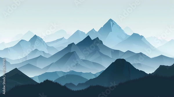 Obraz low square mountain ridge Stock vector illustration