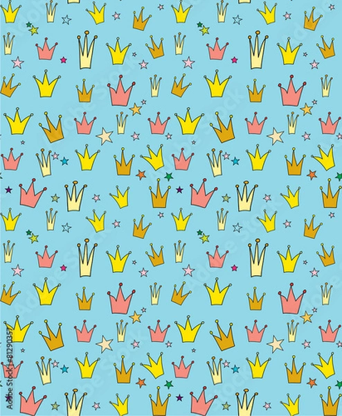 Obraz Seamless vector pattern of the crown princess
