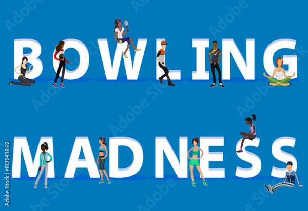 Fototapeta People on "Bowling Madness" for Web, Mobile App, Presentations