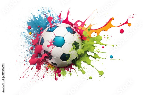 Obraz soccer colourful isolate on background.