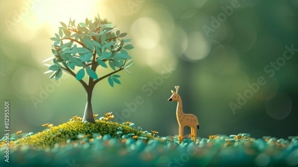 Obraz World Environment Day. concept protection of wild animals