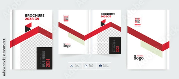 Obraz Modern corporate Business brochure cover page annual report book cover business profile design template elegant modern editable text and vector design layout