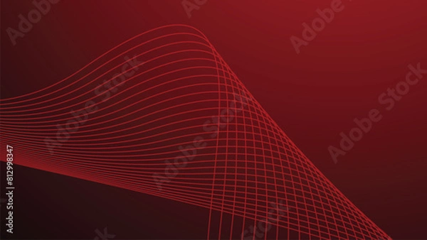 Fototapeta Red gradient abstract background with curve line