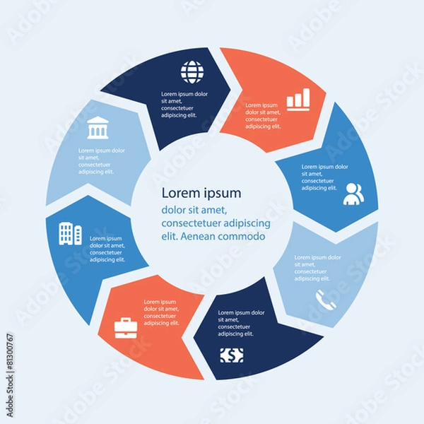 Obraz Circular infographics template for cycling diagram, graph, prese