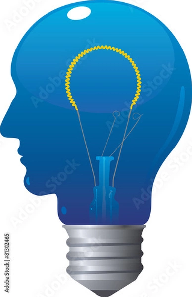 Obraz Blue Head Bulb Turned On