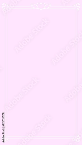 Fototapeta 16:9 ホワイトラインハートフレーム♪