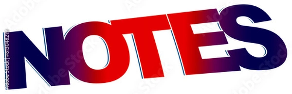 Fototapeta Notes, creative text design, isolated on white background