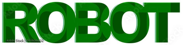 Fototapeta Robots logo, creative concept text design, illustration,