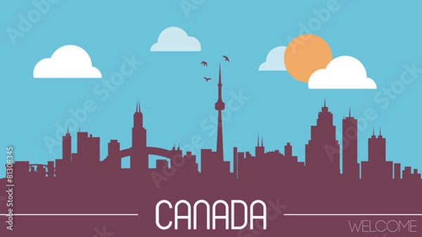 Obraz Canada skyline silhouette vector illustration