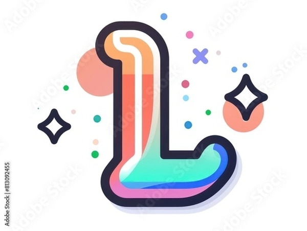 Fototapeta An elegant icon of the letter 'L' in gold, perfect for logos, symbolizing leadership and innovation in business