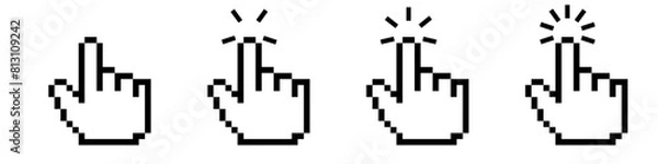 Fototapeta Click cursor icon. Computer mouse pointer vector arrow