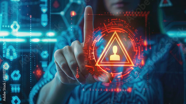 Fototapeta Warning system concept. Background with selective focus and copy space