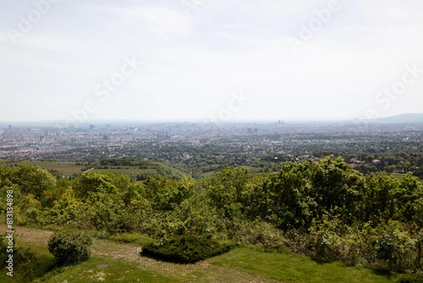 Fototapeta view over vienna, austria, from the Kahlenberg in austria, vienna, at a sunny spring day