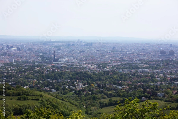 Fototapeta view over vienna, austria, from the Kahlenberg in austria, vienna, at a sunny spring day