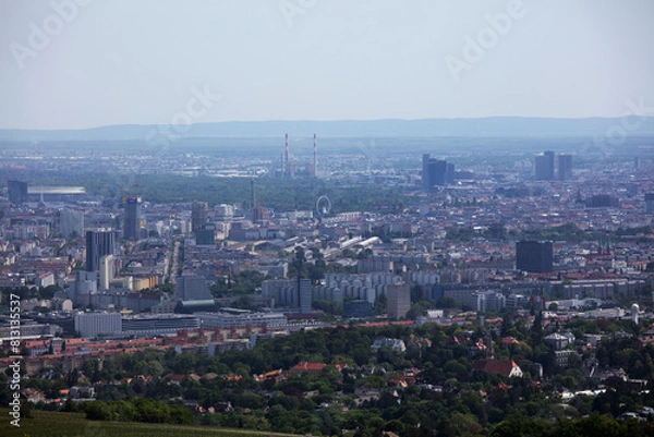 Fototapeta view over vienna, austria, from the Kahlenberg in austria, vienna, at a sunny spring day