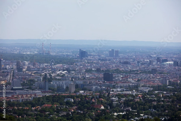 Fototapeta view over vienna, austria, from the Kahlenberg in austria, vienna, at a sunny spring day