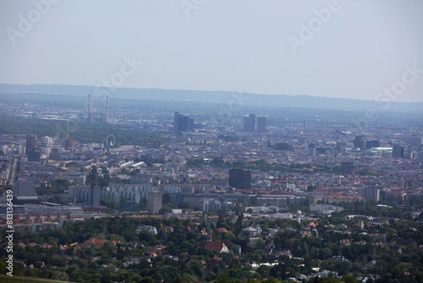 Fototapeta view over vienna, austria, from the Kahlenberg in austria, vienna, at a sunny spring day