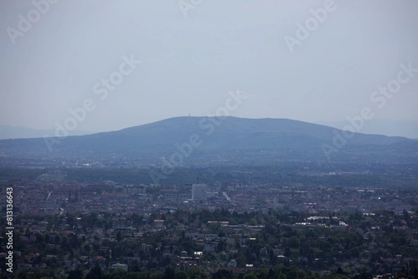 Fototapeta view over vienna, austria, from the Kahlenberg in austria, vienna, at a sunny spring day