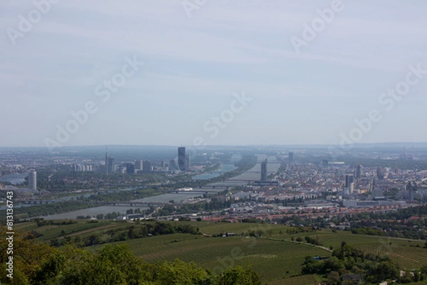 Fototapeta view over vienna, austria, from the Kahlenberg in austria, vienna, at a sunny spring day
