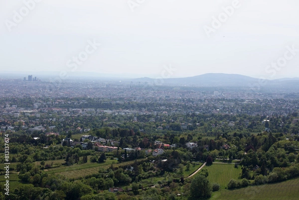 Fototapeta view over vienna, austria, from the Kahlenberg in austria, vienna, at a sunny spring day