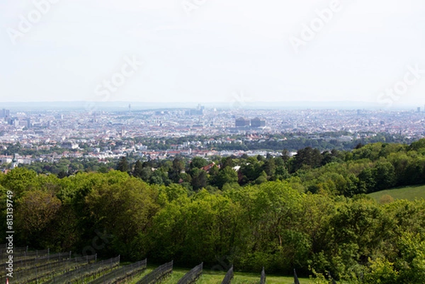 Fototapeta view over vienna, austria, from the Kahlenberg in austria, vienna, at a sunny spring day