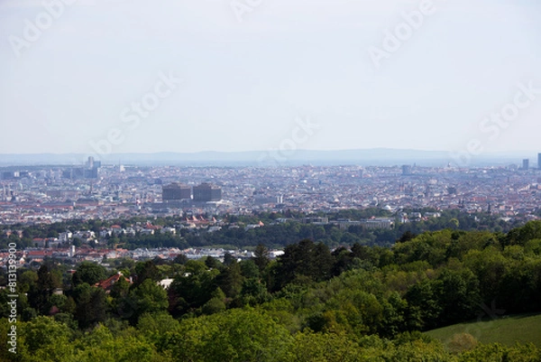 Fototapeta view over vienna, austria, from the Kahlenberg in austria, vienna, at a sunny spring day