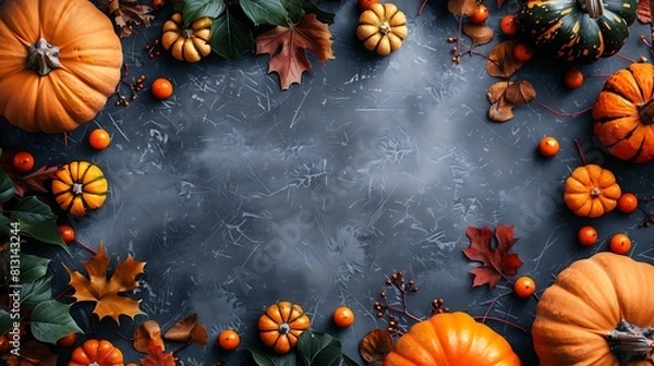 Fototapeta Halloween, cabochon background, copy space,space for text, Generative AI.ハロウィン、カボチャンの背景、コピースペース,テキスト用スペース、Generative AI.