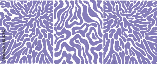Fototapeta Matisse curves aestethic. Groovy abstract flower art set.
