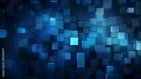 Fototapeta blue square abstract background design 