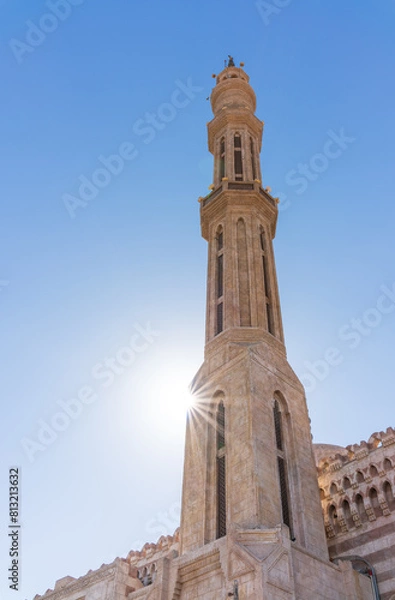 Obraz Tower of Al Mustafa Mosque in Old Town of Sharm El Sheikh in Egypt, at sunset