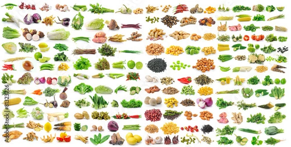 Obraz zestaw warzyw na białym tle