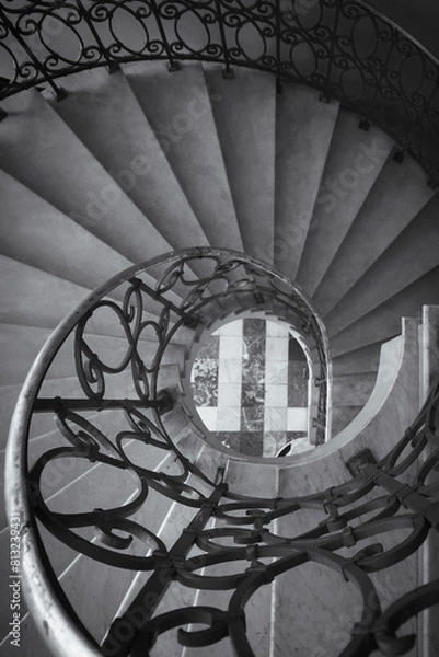 Obraz High angle view of the spiral staircase