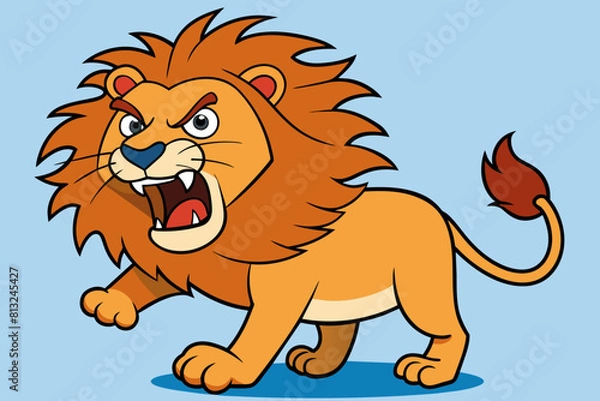 Obraz lion line art silhouette vector illustration