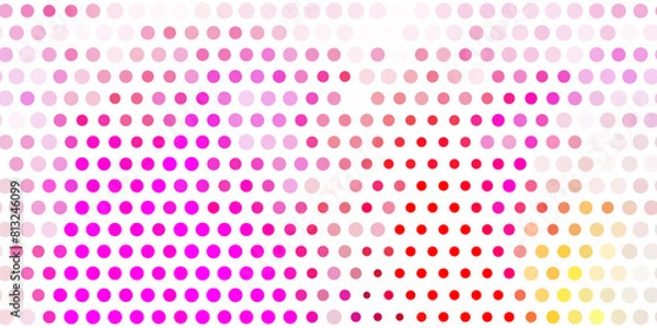 Fototapeta Light pink, yellow vector background with bubbles.